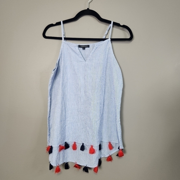 Papermoon Lightweight Cotton Summer Tank Tassle Accents Large - Picture 2 of 10